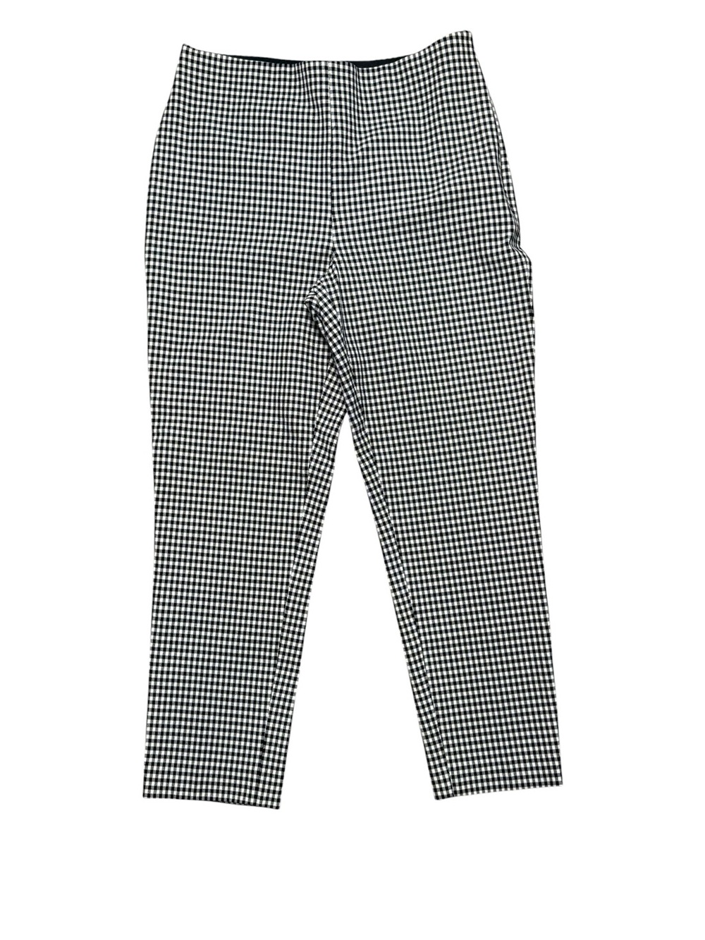 H&M Black White Gingham Pull On Ankle Pants Stretch Size 12 - Picture 2 of 13